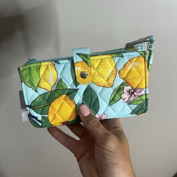 Vera Bradley Smartphone Wristlet New Lemon Grove RFID Quilted - Picture 4 of 7